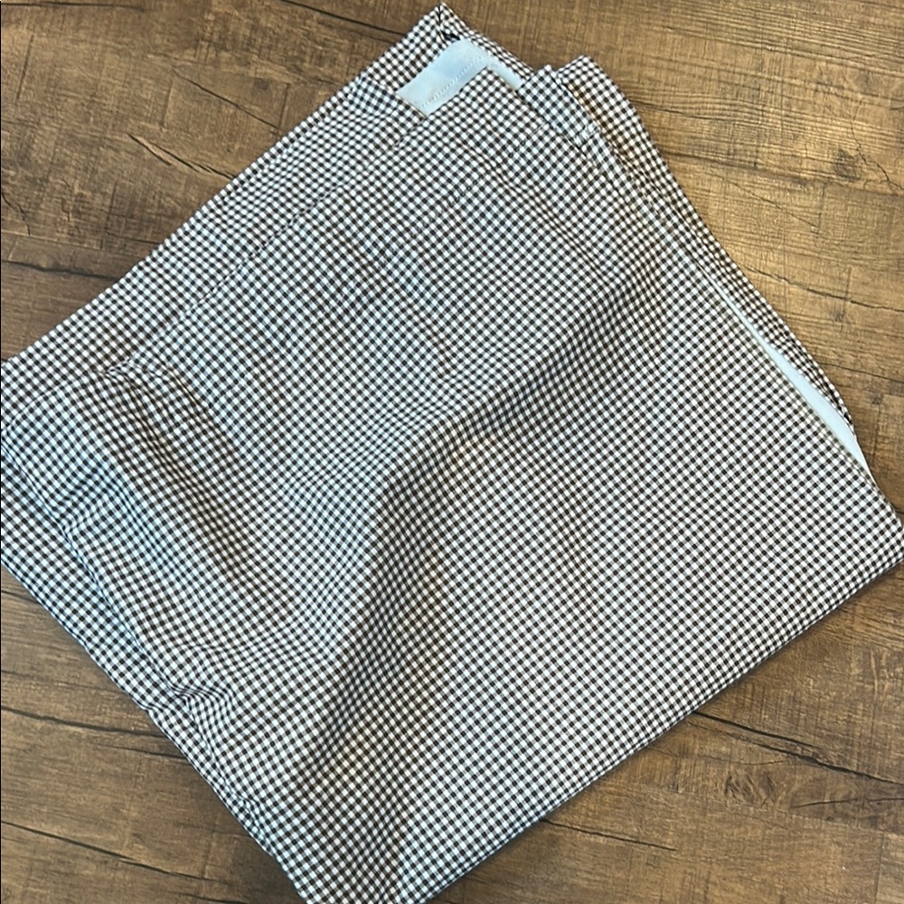 Brown and White Checkered blackout curtain